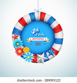 illustration of Fourth of July background for Happy Independence Day of America