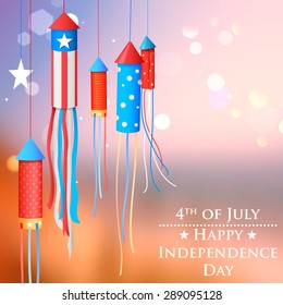 illustration of Fourth of July background for Happy Independence Day of America
