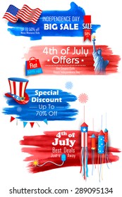 illustration of Fourth of July background for Happy Independence Day of America