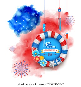 illustration of Fourth of July background for Happy Independence Day of America