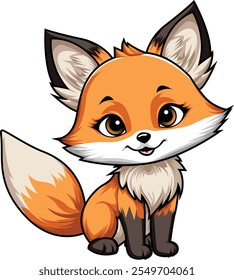 Illustration Fox Cartoon 2d For Sticker