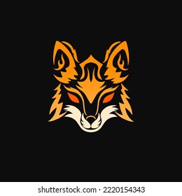 illustration of fox face in tribal style