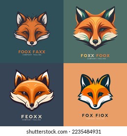 illustration of Fox head logo branding concept vector style product company brand