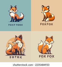 illustration of Fox head logo branding concept vector style product company brand