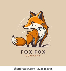 illustration of Fox head logo branding concept vector style product company brand