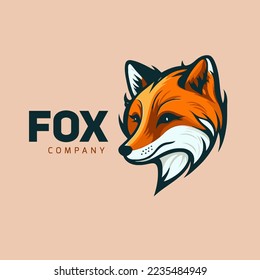 illustration of Fox head logo branding concept vector style product company brand