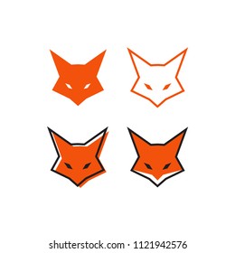 Illustration of fox head logo design template vector