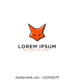 Illustration of fox head logo design template vector