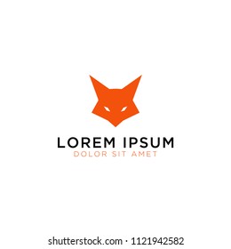 Illustration of fox head logo design template vector