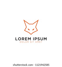 Illustration of fox head logo design template vector
