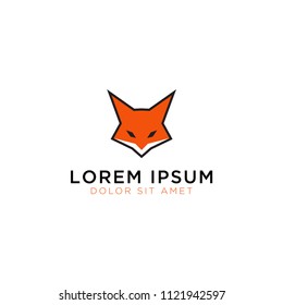 Illustration of fox head logo design template vector