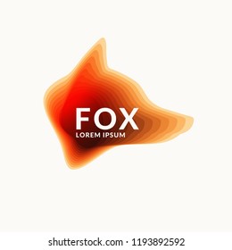 Illustration of a fox head on a light background. Vector emblem for design.