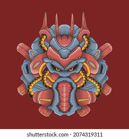 Illustration fox head robot design