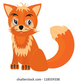 Illustration of the fox on white background is insulated