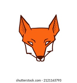Illustration eines Fuchses. Einfache Zeichnung auf weißem Hintergrund. Logo