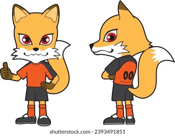 Illustration of fox soccer player