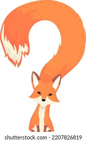 Illustration of a Fox with Tail Shaped as Question Mark