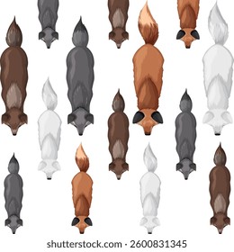 Illustration of foxes in various colors and patterns