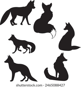 illustration of a fox,Fox Silhouette Images ,Fox silhouette vector,Fox Silhouette,illustration of a fox,animal, dog, vector, head, illustration, wolf, cartoon, horse, tattoo, wild, fox, black, mammal,