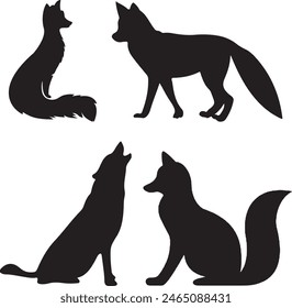 Ilustración de un zorro, Imágenes de la silueta del zorro, Vector de la silueta del zorro, ilustración de un zorro, animal, perro, Vector, cabeza, ilustración, lobo, dibujos animados, caballo, tatuaje, salvaje, zorro, negro, mamífero,