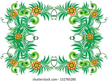 Illustration of frame from abstract flowers