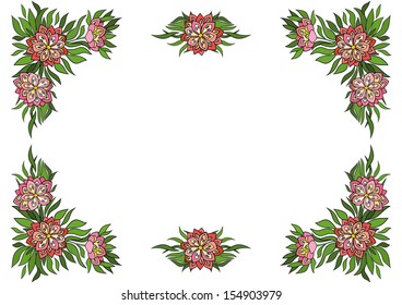 Illustration of frame from abstract flowers