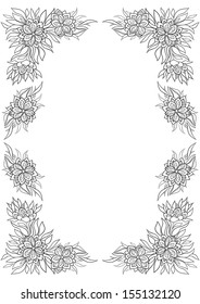 Illustration of frame from abstract flowers 