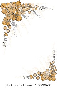 Illustration of frame from abstract flowers and berries
