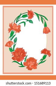 Illustration of frame from abstract pinks with background