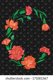Illustration of frame from abstract pinks with background