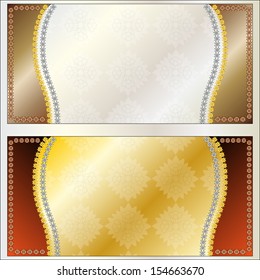 illustration frame background in gold and silver