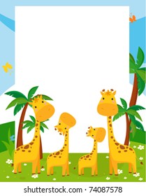 illustration frame by giraffe