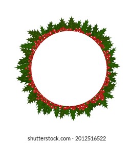 Illustration of a frame from a Christmas plant holly. Background for the holiday