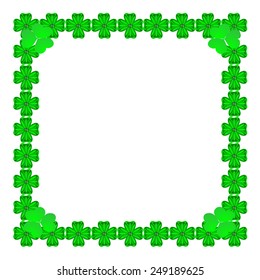 Illustration frame of clover on a white background