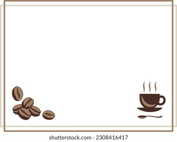 Illustration frame of coffee beans and cup
