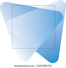 Marco de ilusión con colores, degradado azul