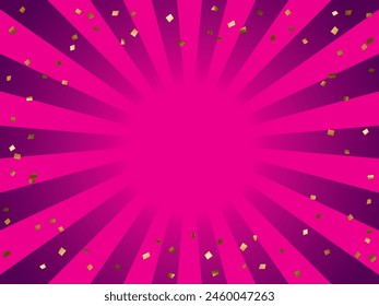Illustration of frame with confetti and halo
