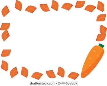 Illustration frame of cut carrots