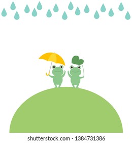 Illustration frame of a cute  frog