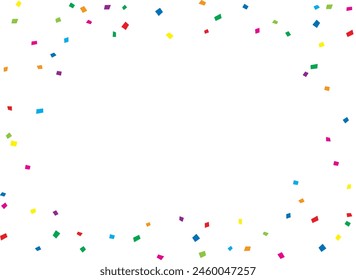 Illustration of a frame with dancing confetti