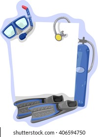 Illustration of a Frame Featuring Diving Gear