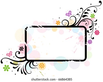 Illustration of a Frame with Floral Designs