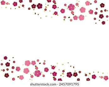 Ilustración de un marco con un patrón floral de dianthus