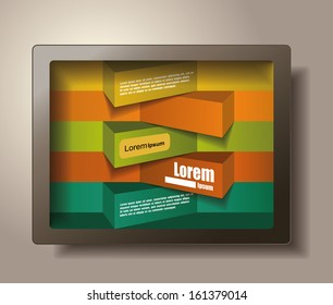 Illustration of frame with geometrical banners. Abstract 3d frames