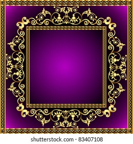 illustration frame with gold pattern and revenge for text