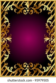 illustration frame with gold(en) pattern and band