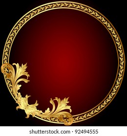 illustration frame with gold(en) pattern on circle