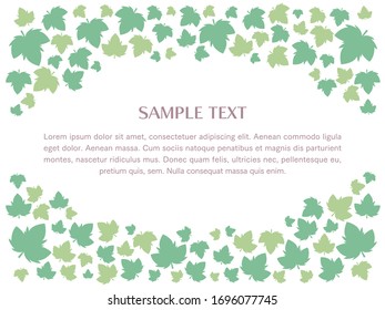 Illustration of a frame with ivy leaves.
Version placed above and below.