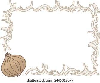 Illustration frame of julienned onions