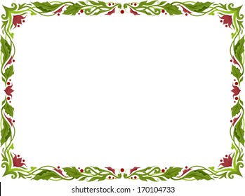 Illustration Of A Frame With Leafy Vines For Borders